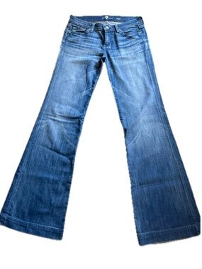 7 For All Mankind Wide Leg Jeans Size 27 Retro Flare Medium Wash
